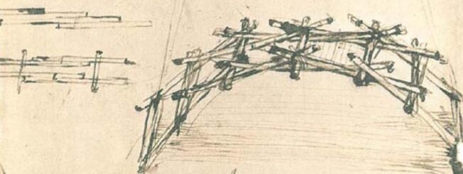 Leonardo da Vinci's Self-supporting bridge diagram.